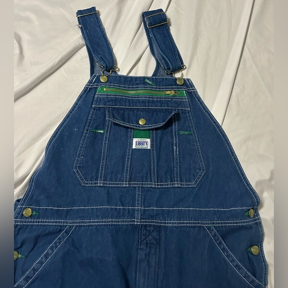 Liberty Bib Overalls Men’s 40x30 Blue Denim Baggy Workwear Carpenter Jeans - Picture 2 of 13